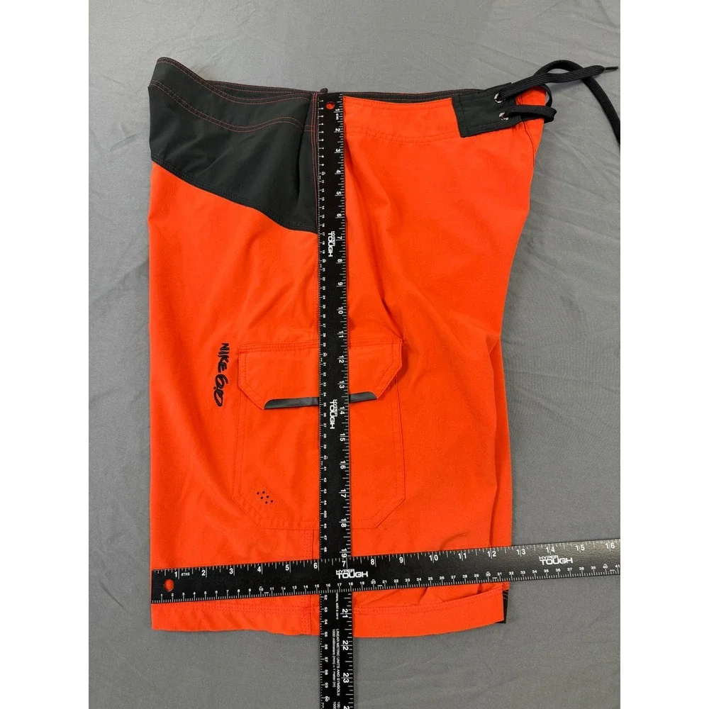 Distressed Nike 6.0 Mens Orange Black Colorblock Board Shorts Size 34 Cargo